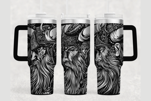 3 Viking 40oz Laser Tumbler Wrap SVG