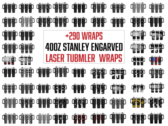 40oz Tumbler Wrap SVG Bundle for Crafts & Graphics