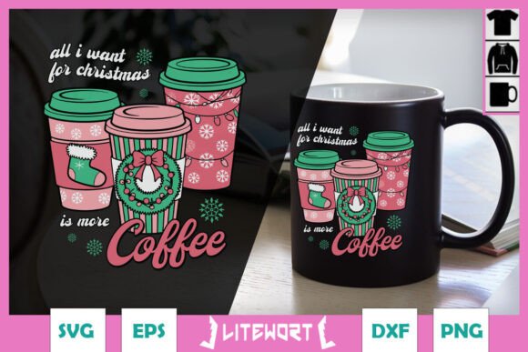 All I Want for Christmas Coffee Cup SVG: Crafts & Graphics