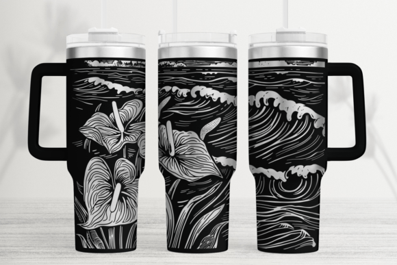 Anthurium 40oz Laser Tumbler Wrap SVG Graphics