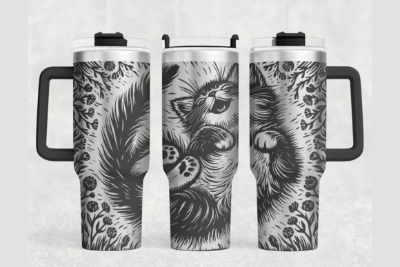 Cat Lover 40oz Laser Tumbler Wrap SVG