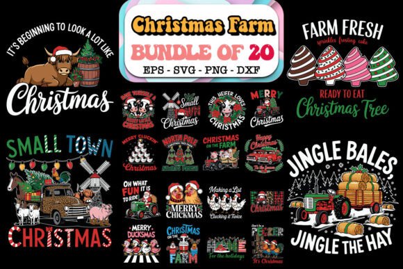 Christmas Farm SVG Bundle: Graphics & Print Templates