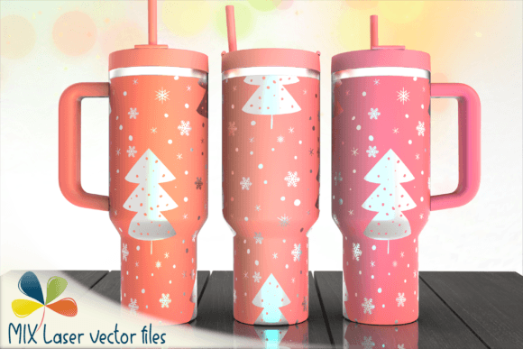 Christmas Trees SVG Tumbler Engraving: Graphics for Laser Engraving