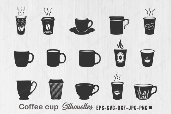 Coffee Cup Silhouette SVG: Graphics for Local Crafts Brands