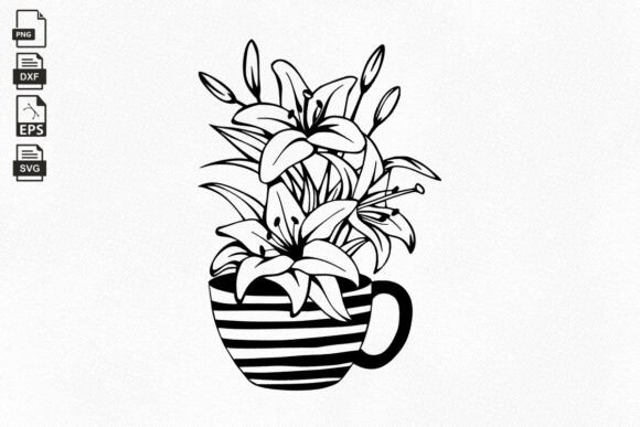 Coffee Cup with Flower SVG: Graphics for Crafts & Content