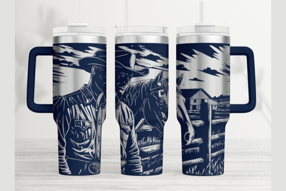 Cowboy 40oz Laser Tumbler Wrap SVG: Graphics for Authentic Tumbler Wraps