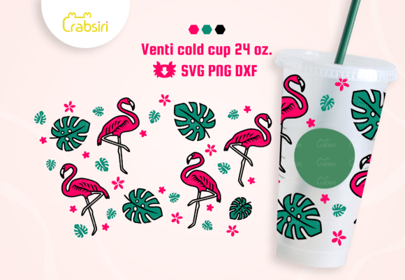 Flamingo Venti Cold Cup 24oz. SVG