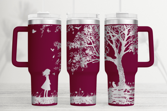 Girl 40oz Laser Tumbler Wrap SVG: Graphics for Tumbler Wraps