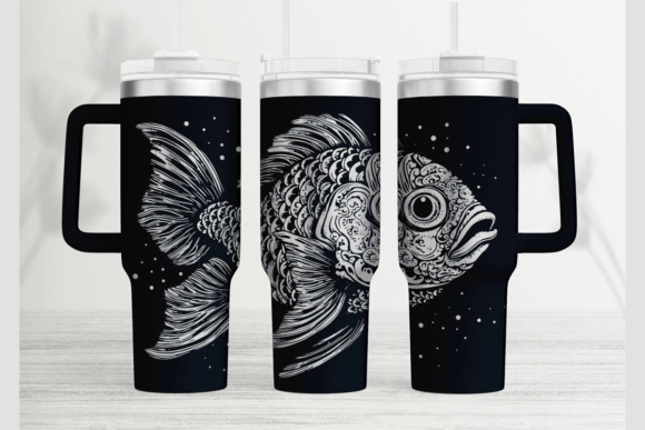 Goldfish 40oz Laser Tumbler Wrap SVG Graphics