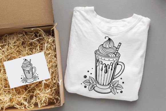 Halloween Coffee Cup SVG PNG Design: Graphics for T-Shirt Designs