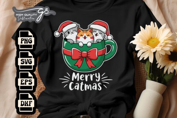 Merry Catmas in Marshmallow Cup SVG: Crafts & Graphics Review