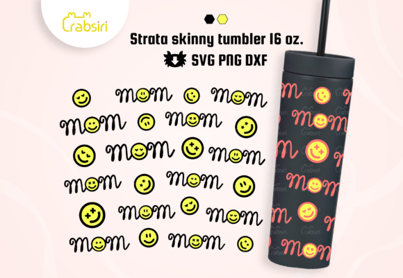 Mom Smile 16oz Strata Tumbler SVG: Graphics for Heartfelt Crafts