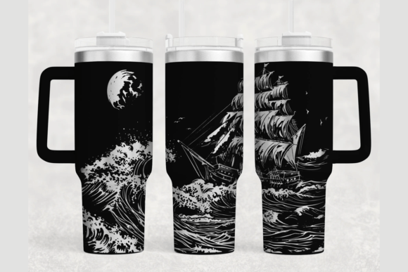 Nautica 40oz Laser Tumbler Wrap SVG Graphics