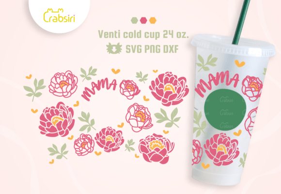 Peony Mothers Day Cold Cup 24oz SVG: Graphics & Crafts Asset Review