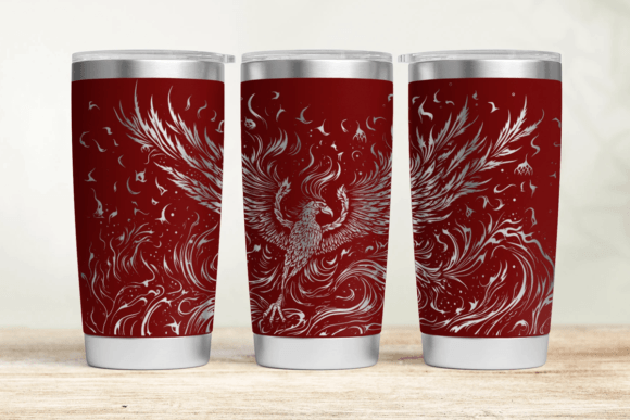 Phoenix 20oz 30oz Laser Tumbler Wrap SVG: Graphics for Bold Tumbler Wraps