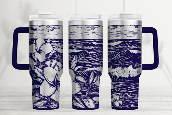 Plumeria 40oz Laser Tumbler Wrap SVG: Graphics for Tumbler Wraps