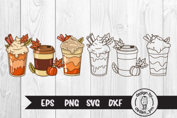 Pumpkin Spice Latte Cup Graphics: Print Templates for Real Publishing