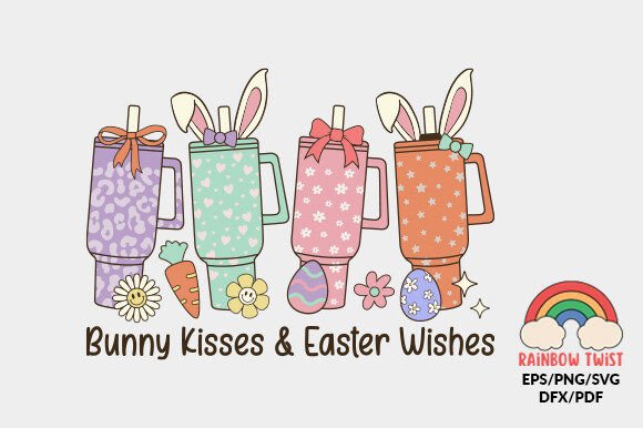 Retro Easter Tumbler SVG Sublimation Graphics