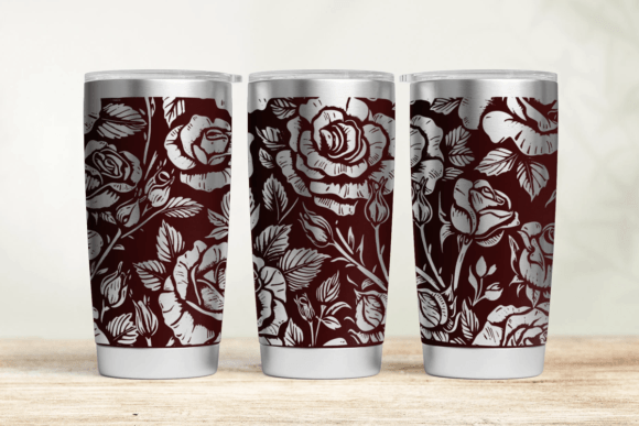 Roses 20oz 30oz Laser Tumbler Wrap SVG: Graphics for Tumbler Wraps