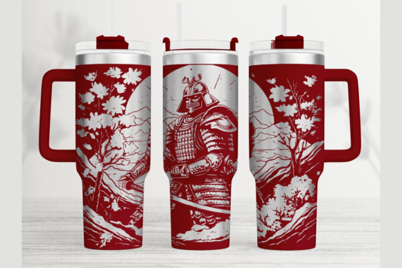 Samurai 40oz Laser Tumbler Wrap SVG: Graphics for Tumbler Wraps