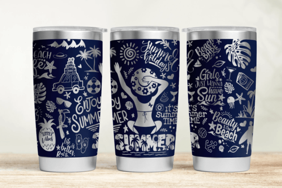 Summer 20oz 30oz Laser Tumbler Wrap SVG: Graphics for Vibrant Tumbler Wraps
