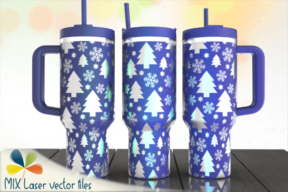SVG Christmas Tumbler Engraved Files: Graphics for Laser Engraving