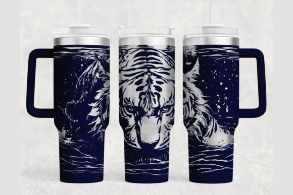 Tiger 40oz Laser Tumbler Wrap SVG