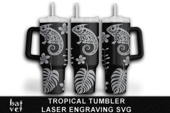 Tropical Tumbler Engraving SVG 40 Oz: Graphics for Tumbler Wraps