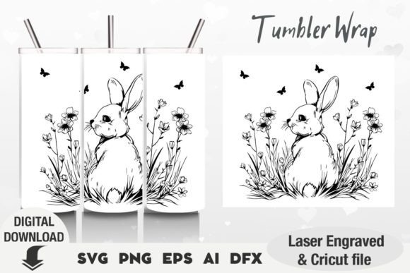 Tumbler SVG Designs: Flowers & Bunny — Graphics for Crafts
