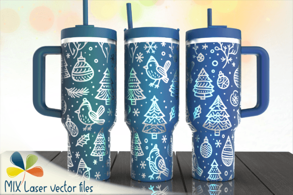 Tumbler SVG Laser Engraving Christmas Graphics