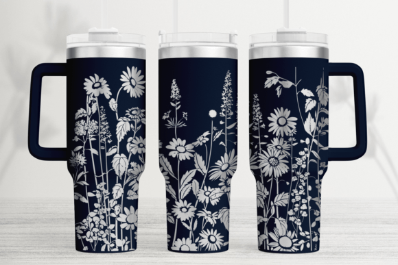 Wildflower 40oz Laser Tumbler Wrap SVG: Graphics for Authentic Tumbler Wraps