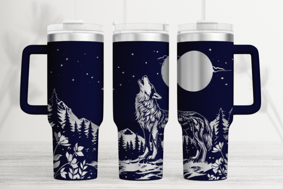 Wolf 40oz Laser Tumbler Wrap SVG: Graphics for Impactful Tumbler Wraps